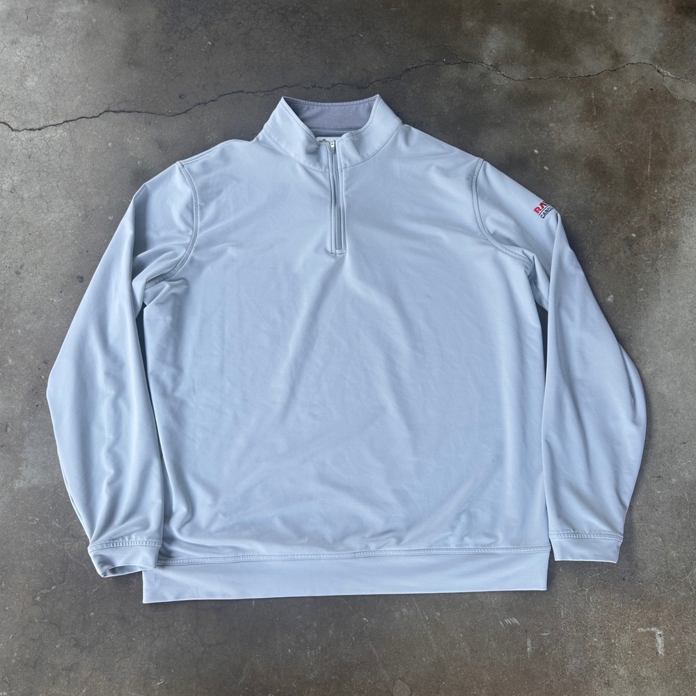 Peter Millar Quarter Zip Pullover Mens XL Gray Excellent Raymond Logo Golf